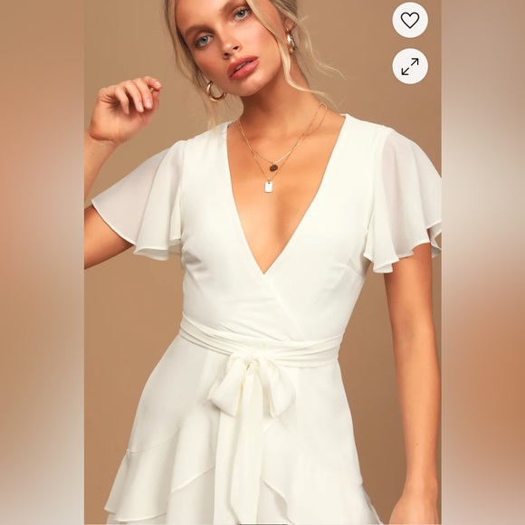 Lulu's Sweet Like You White Ruffled Mini Dress - Picture 3 of 16